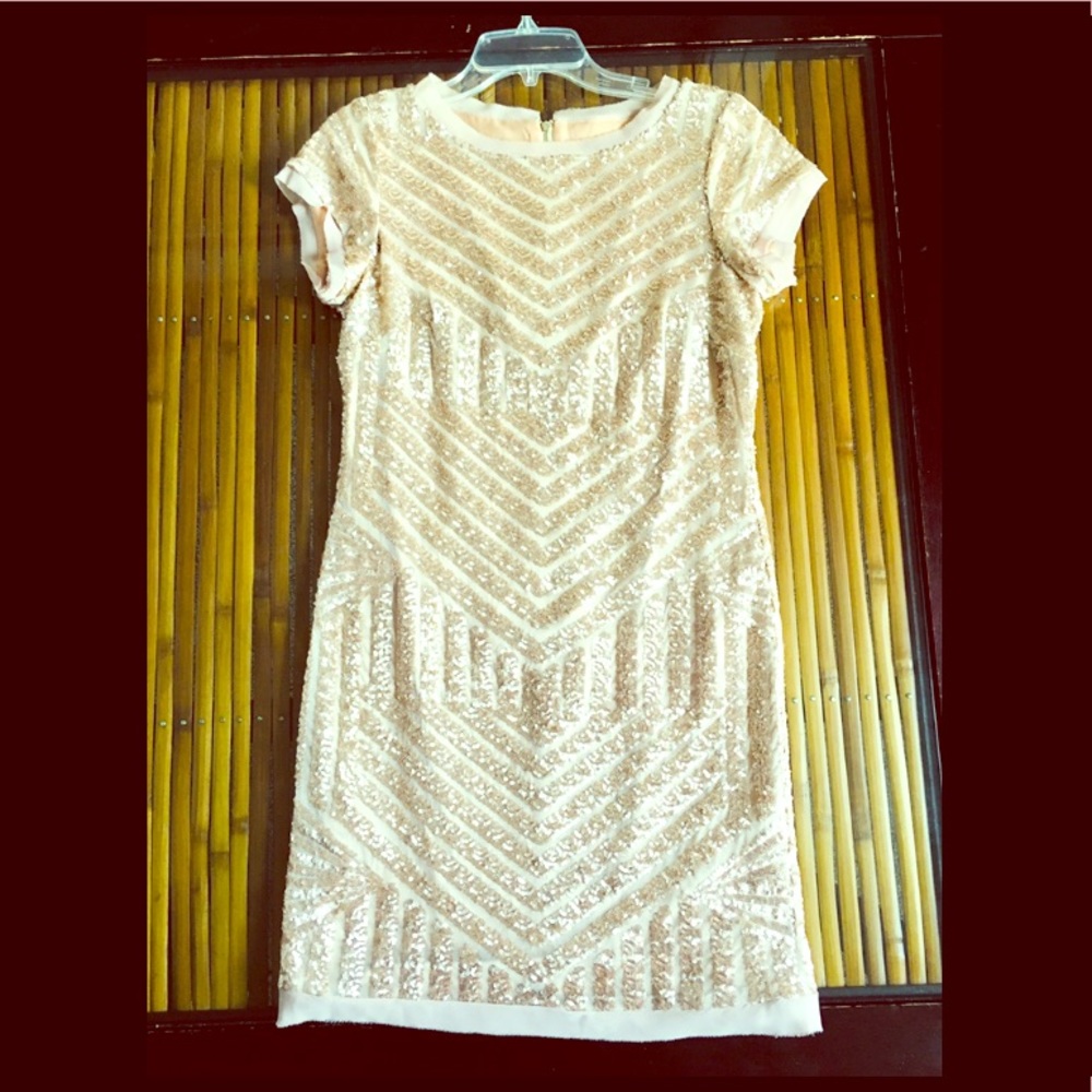 Gold Geometric Sequin Vince Camuto Dress